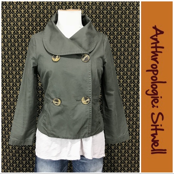 Anthro Cotton Collared Jacket by Sitwell - Picture 1 of 10